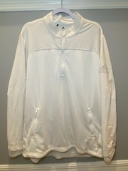 Adidas White/Gray 1/4 Zip Pullover Sweatshirt & 2 Zip Pockets Sz XL Used