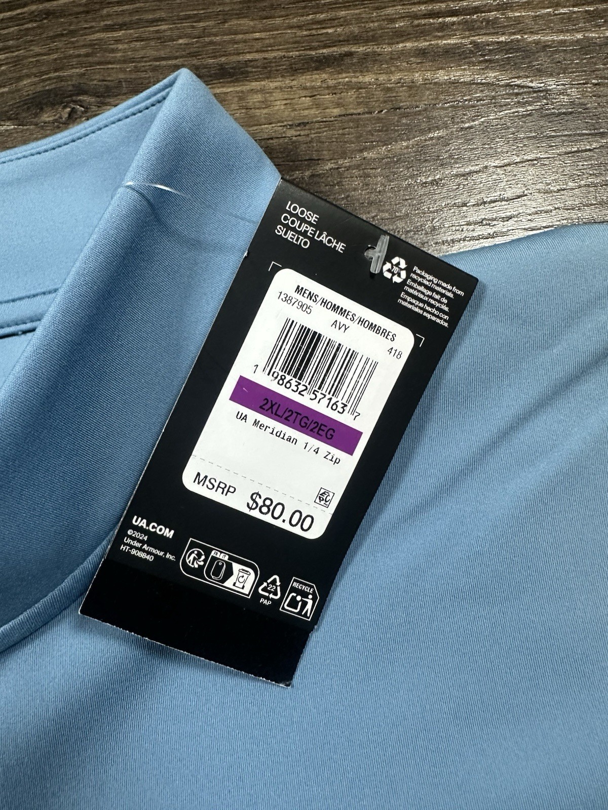 Under Armour Men's Meridian 1/4 Zip Pullover XXL Blue 1378991 418 NWT gallery