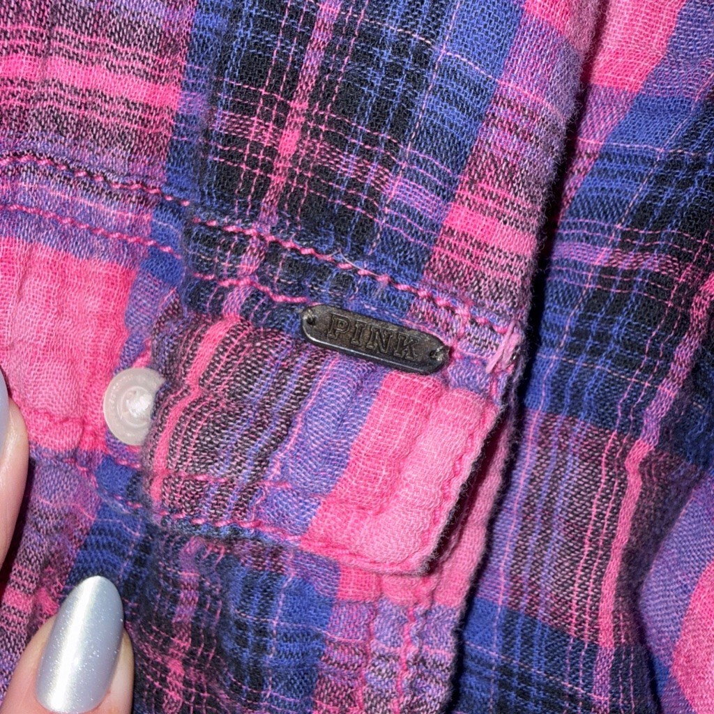 Pink plaid vintage button down gallery