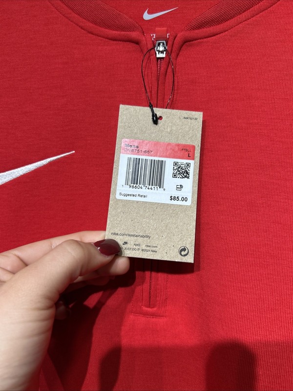 Nike Scarlet Dri-FIT Element Zip Top Men’s Jacket Red DV6751-657 Size Large New gallery