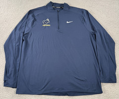 Nike Running Jacket Mens XL Blue Quarter Zip Top Long Sleeve Pullover Dri-Fit
