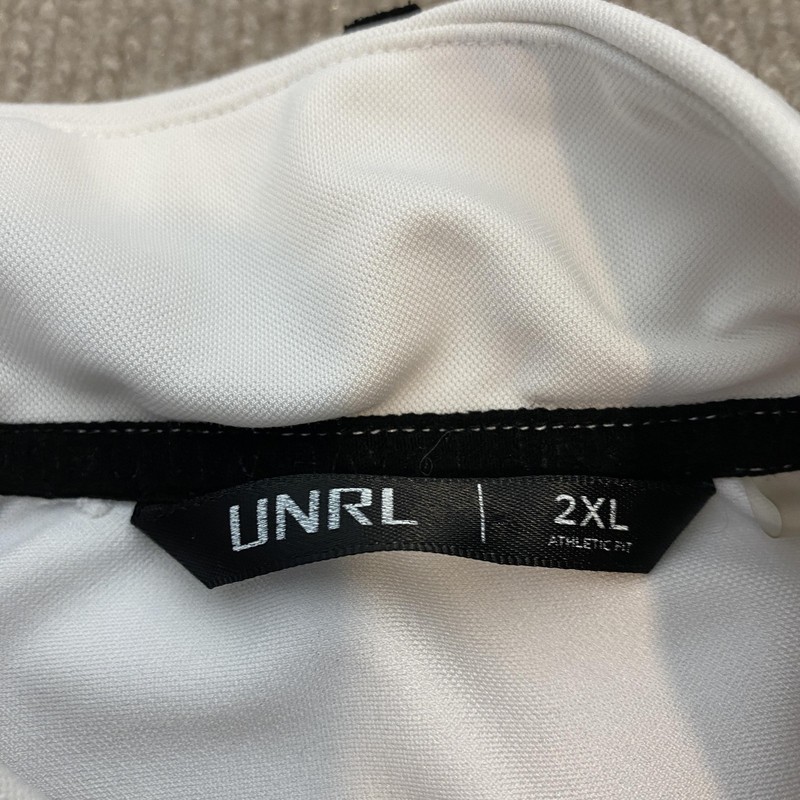 UNRL Pullover Shirt Mens 2XL White Quarter Zip Long Sleeve Athletic Nations Logo gallery