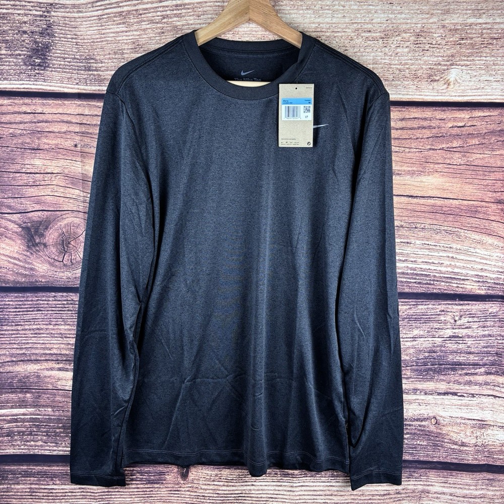 Nike Dri-Fit Legend Men Long Sleeve Shirt Charcoal Grey M DX0993-032 NWT