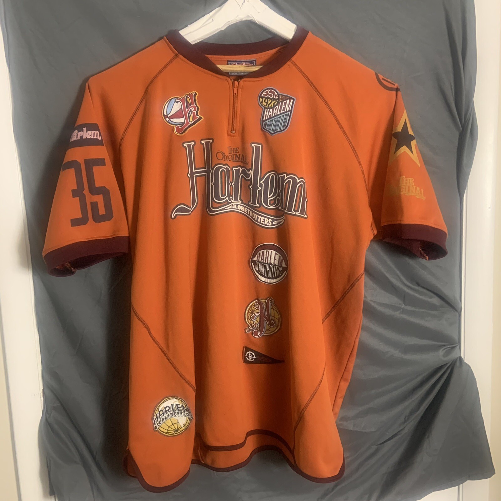 FUBU Hubert "Geese" Ausbie #35 Harlem Globetrotters kids jersey SIZE S orange gallery