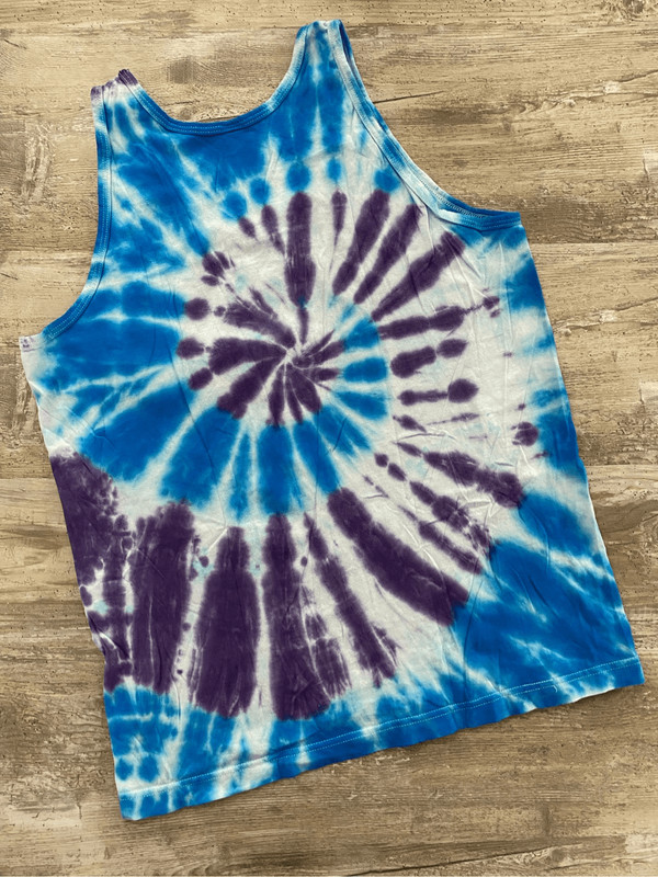 Original Paperbacks Tie Dye Tank Top Blue Purple Spiral Mens Size Medium gallery