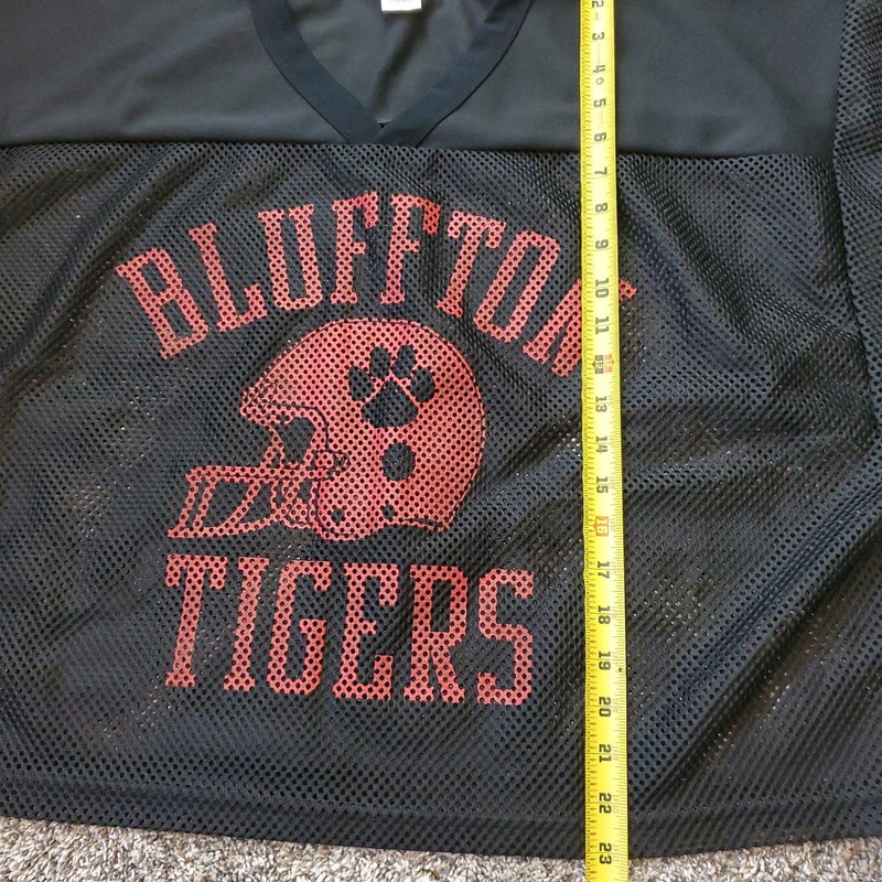 Vintage Russell Athletic Mesh Football Jersey Size L-XL Black USA Made Muscle gallery