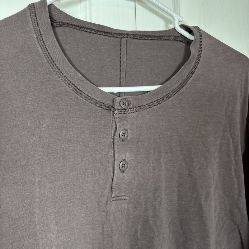 Lululemon Men’s 5 Yr Basic Henley Long Sleeve Heathered Black Plum L Vitasea gallery