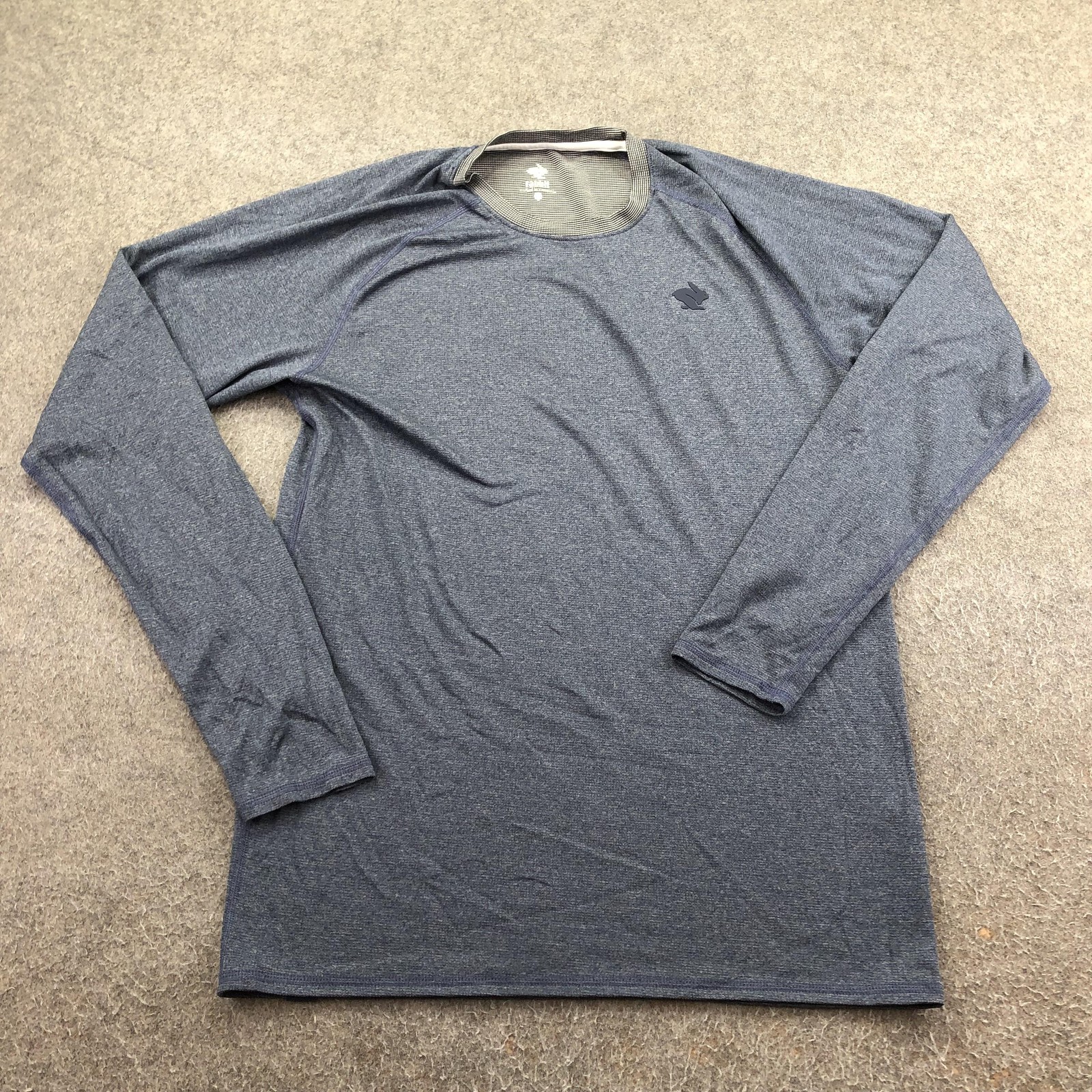 Rabbit Shirt Mens Medium Gray Long Sleeve Running Top Athletic Performance Gym gallery