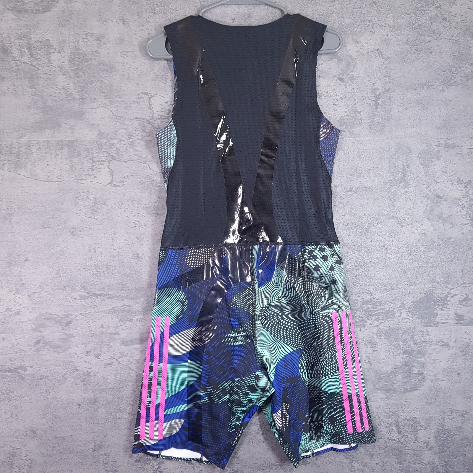 ADIDAS Pro Elite Sleeveless Running Suit Mens LARGE Black Blue Pink HN8038 gallery