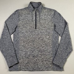 Lululemon Surge 1/4 Zip Pullover Mens Blue/Grey Heather Melange Long Sleeve EUC