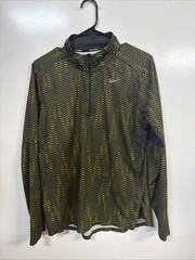 Nike Dri-fit 1/4 Zip Long Sleeve Black and Yellow Size L
