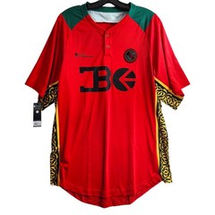 ETHIKA Jersey Mens XL Red Geometric Henley Polo Soccer Hip Hop Lifestyle Culture