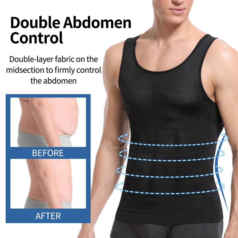 2/1PCS Men Body Shaper Slimming Tummy Vest Compression Shirt Tank Top Shapewear gallery