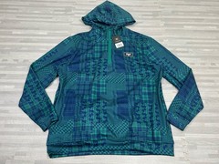 Waggle Houndstooth Haze 1/4 Zip Golf Pullover Hoodie Blue Green Mens Size XL $99