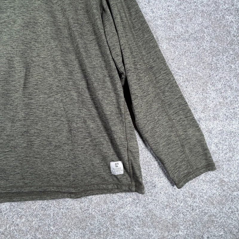 Rugged Elements Durable Utility Shirt Mens XL Green Marled Crew Neck Pullover gallery