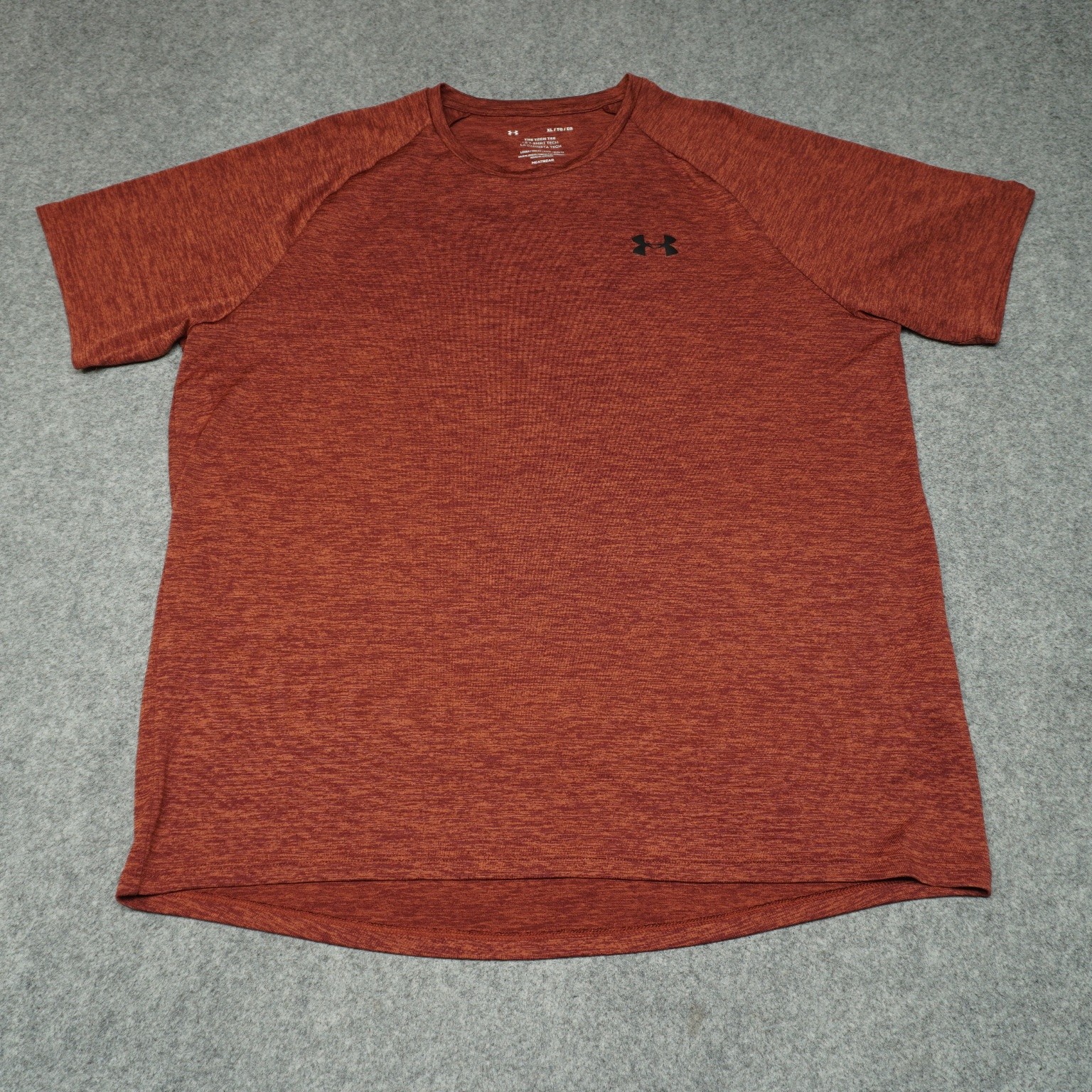 Under Armour Men's Tech Tee Activewear Top Orange Heather XL Moisture Wicking gallery