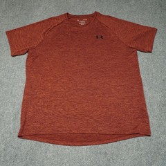 Under Armour Men’s Tech Tee Activewear Top Orange Heather XL Moisture Wicking