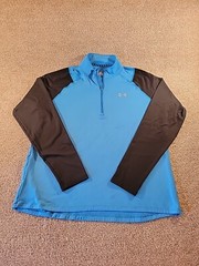 Mens Under Armour UA 1/4 Zip Pullover XL All Season Gear Fitted Blue Black