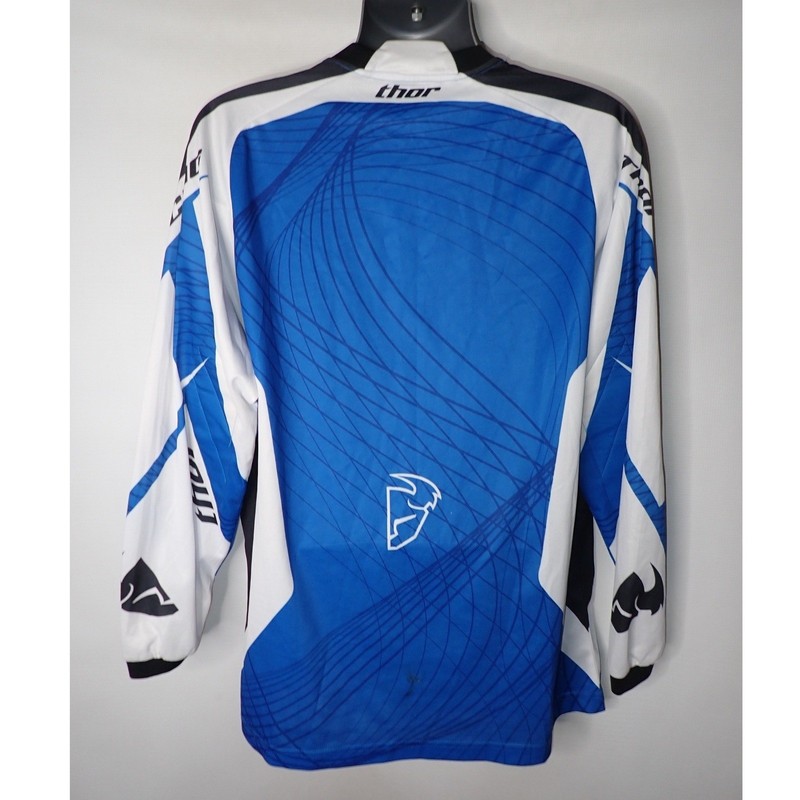 Thor Phase Jersey Shirt Men M Blue Motocross MX Racing Long Sleeve Dirt Bike y2K gallery