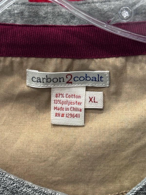 Carbon 2 Cobalt Unique Button SWEATER Shirt XL Extra Large gallery