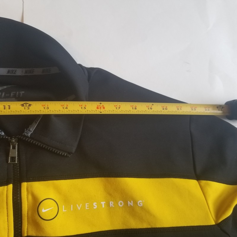 Nike Dri Fit Livestrong FULL Zip Jacket Black Yellow Mens LARGE gallery