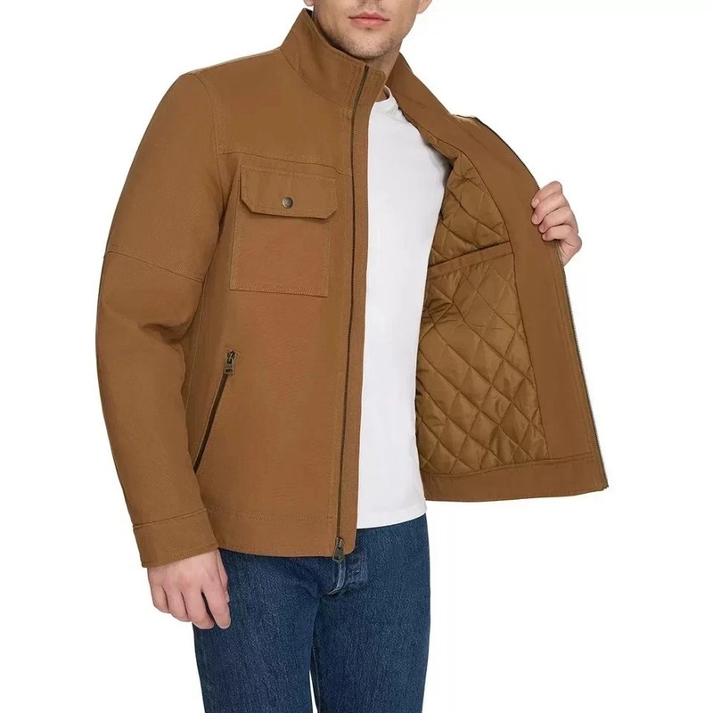 Men's Levi's Canvas Stand Collar Full-Zip Jacket Med Tan NWT! gallery
