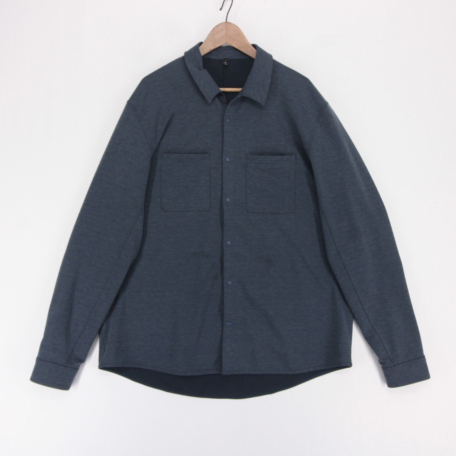 Lululemon Compatibility Shirt Mens XXL Blue Heathered Snap Front Long Sleeve gallery