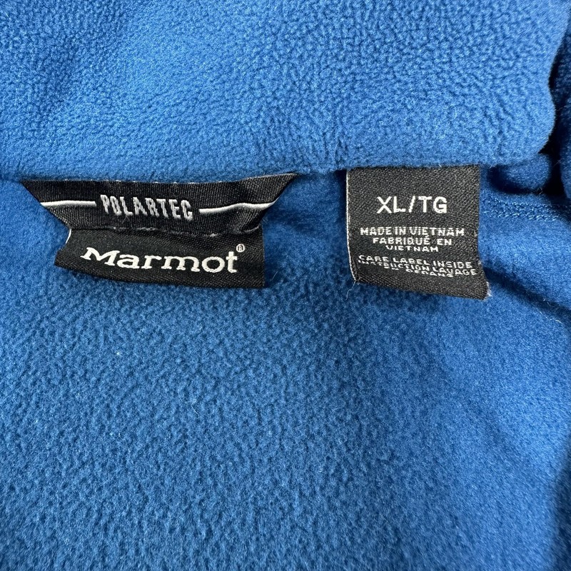 Marmot Polartec Pullover Mens XL Blue 1/4 Zip Fleece Sleeve Pocket Hiking Fish gallery