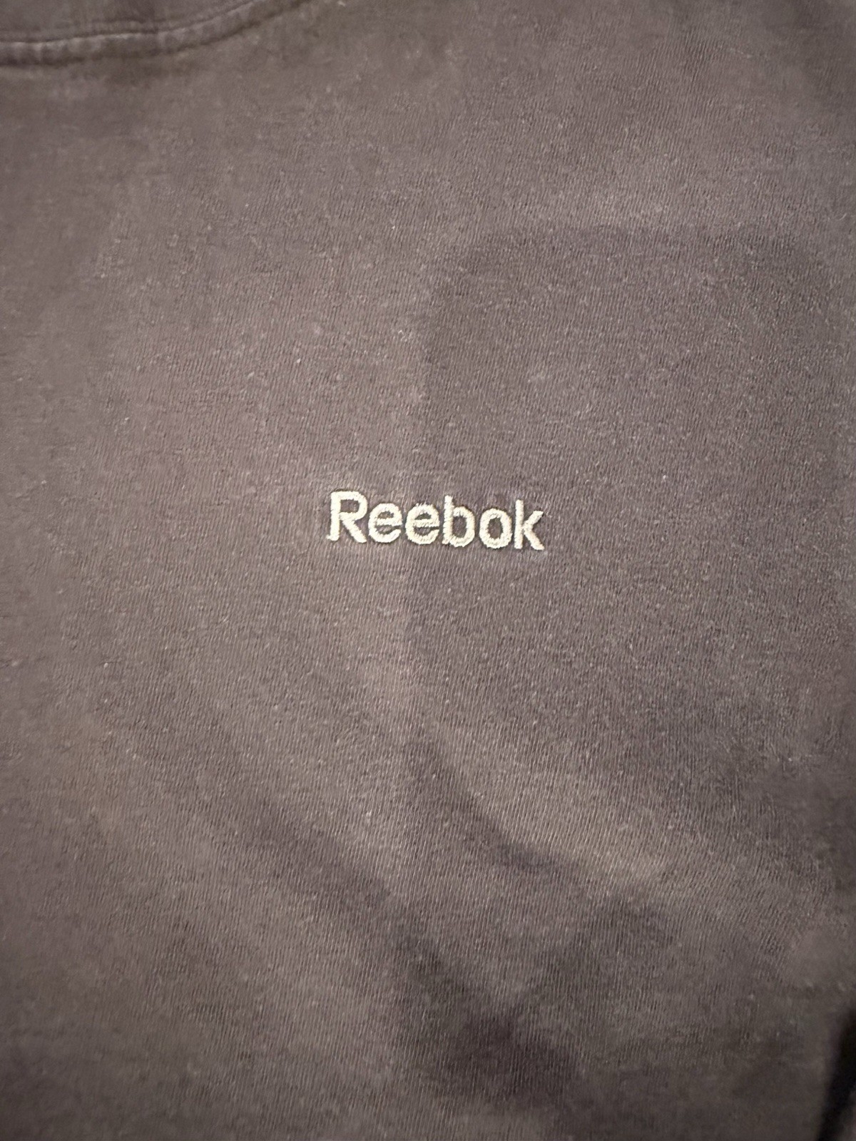 Reebok Black Long Sleeve T Shirt Men XL Vintage Faded Minimal Logo Athletic Tee gallery