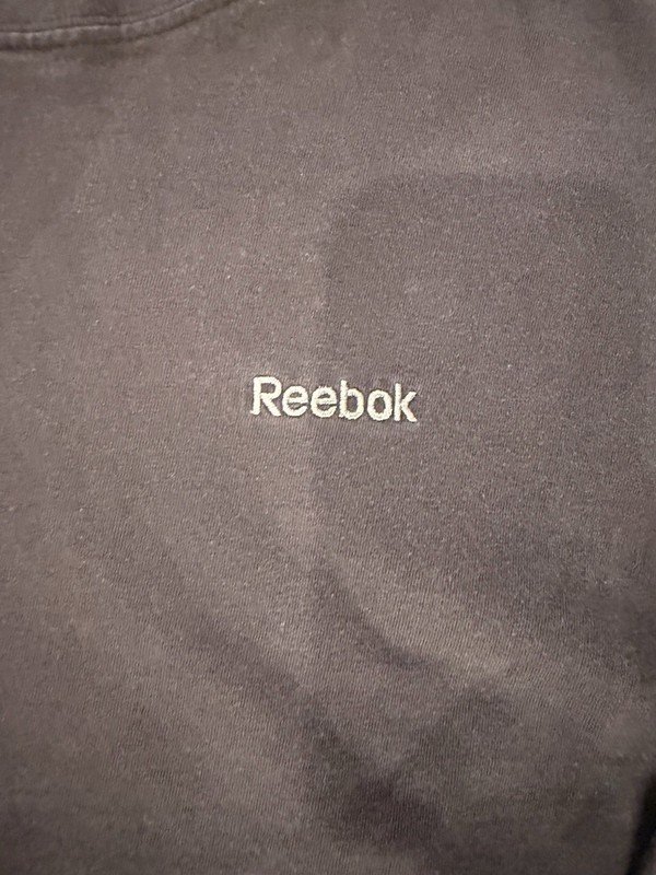 Reebok Black Long Sleeve T Shirt Men XL Vintage Faded Minimal Logo Athletic Tee gallery