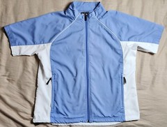 Adidas Climaproof Blue White Shirt Full Zip Men’s Size Medium High Neck