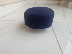 Premium Navy Blue Quilted Prayer Cap Islamic Kufi Hat For Men