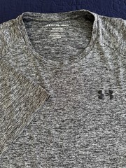 UNDER ARMOUR Heat Gear Tee Tech SS Mens Gray & Black Heathered 3XLTall
