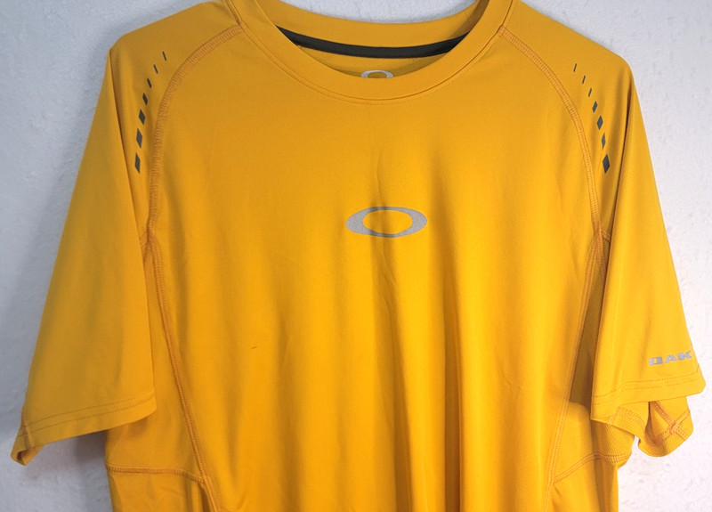 Oakley Ohydrolix Short Sleeve Shirt Yellow/Orange w pocket Large gallery