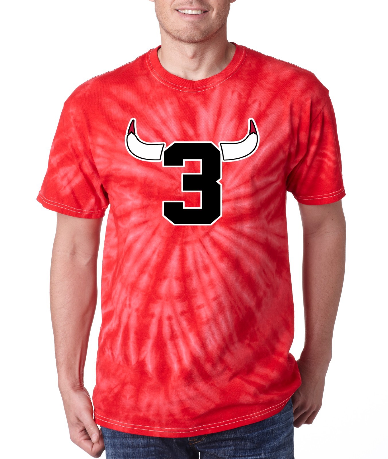 TIE DYE Dwyane Wade Chicago Bulls "3 LOGO" Dwayne "LOGO" jersey T-shirt gallery