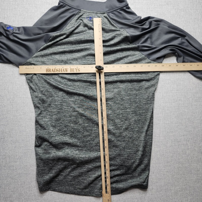 Under Armour Pullover Men Med Loose Fit 1/4 Zip HeatGear Gray Blue Lightweight gallery