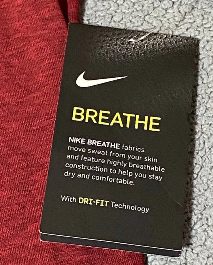 Nike Men’s Dri Fit Breathe T Shirt Size L magenta red NWT gallery