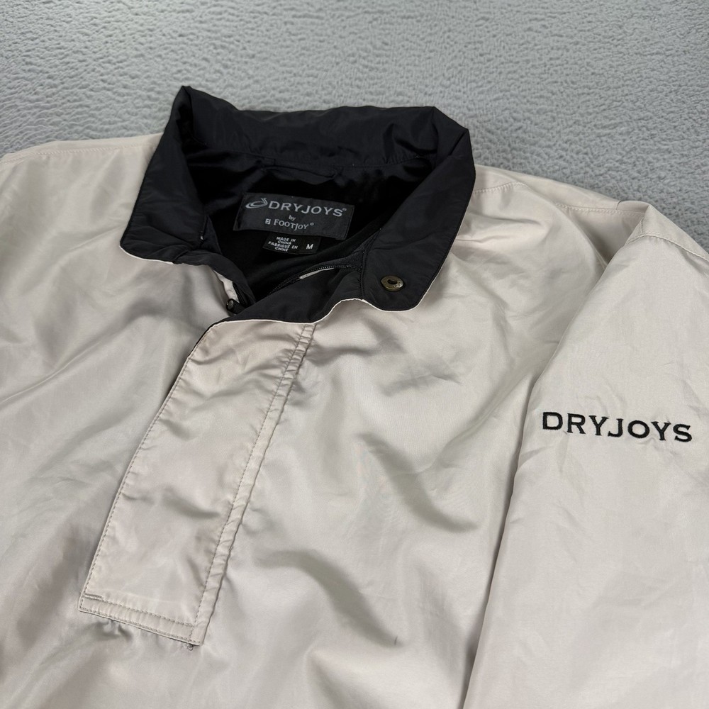 Foot Joys Dry Joys Windshirt Mens Medium Beige Quarter Zip Pullover Windbreaker