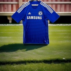 Chelsea Football Club Shirt Adult Size Large Blue Short Sleeve Samsung Adidas