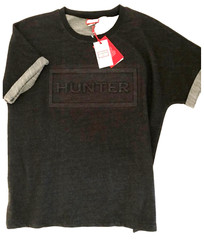 Hunter x Target M Unisex NWT Logo Sport Tee Shirt Black & Gray Cotton Fleece NEW