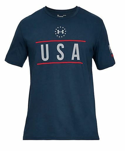 UNDER ARMOUR MEN'S USA FREEDOM SHORT SLEEVE TEE SHIRT M L XL 2XL GRAY NAVY NWT gallery