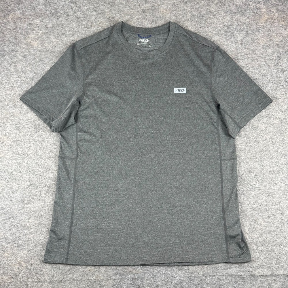 AFTCO AFTECH Air-O Mesh Performance Fishing T-Shirt Gray Mens Large L