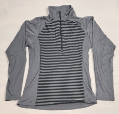 Patagonia Half Zip Wool Blend Long Sleeve Sweater Gray Stripe Men’s M