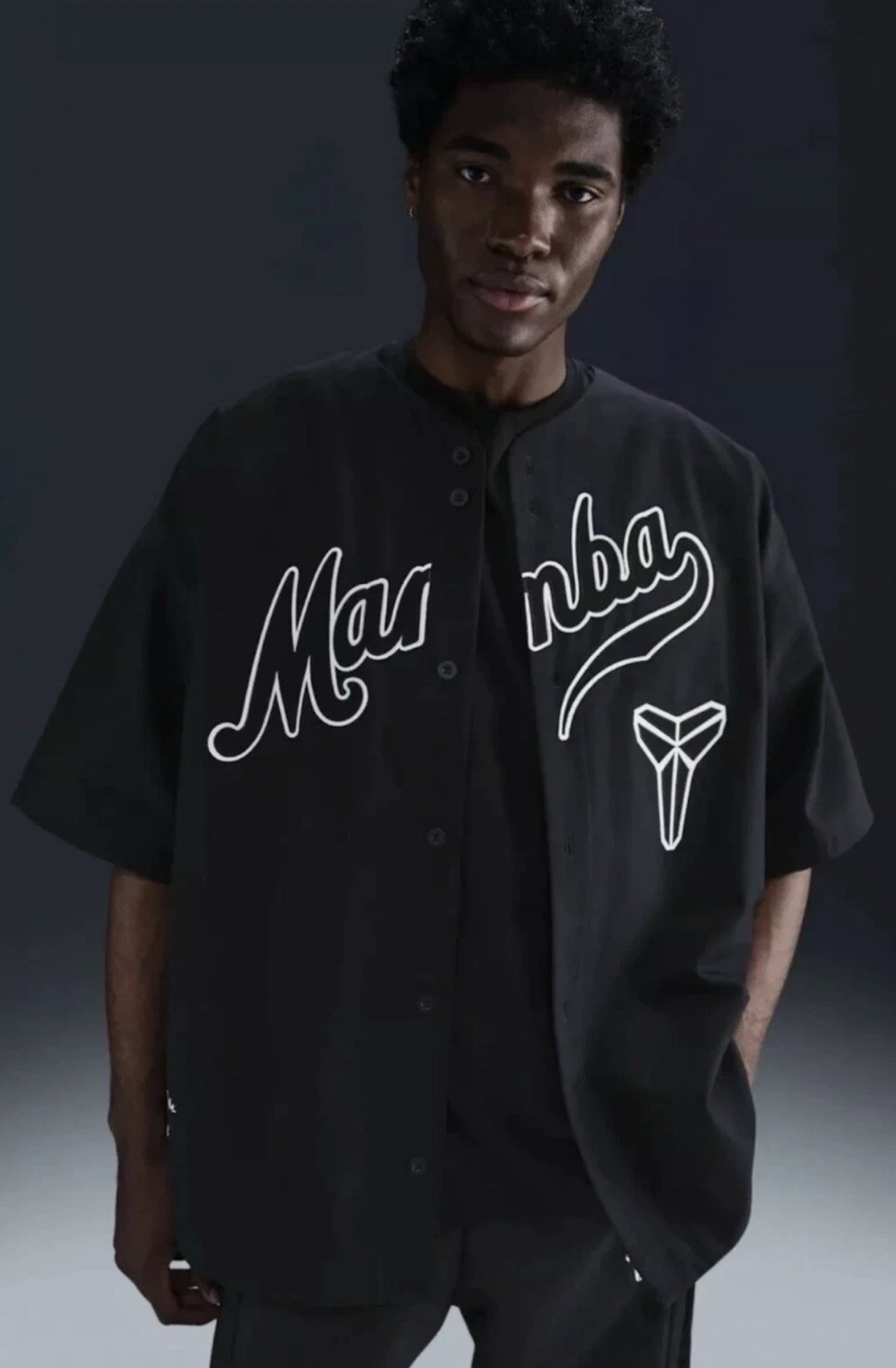 Nike Kobe Men’s Size S Details Mamba Baseball Jersey Black IB0007-010 gallery