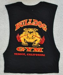 Bulldog Gym Sleeveless Open Side Workout Bodybuilding Venice Beach Black Shirt