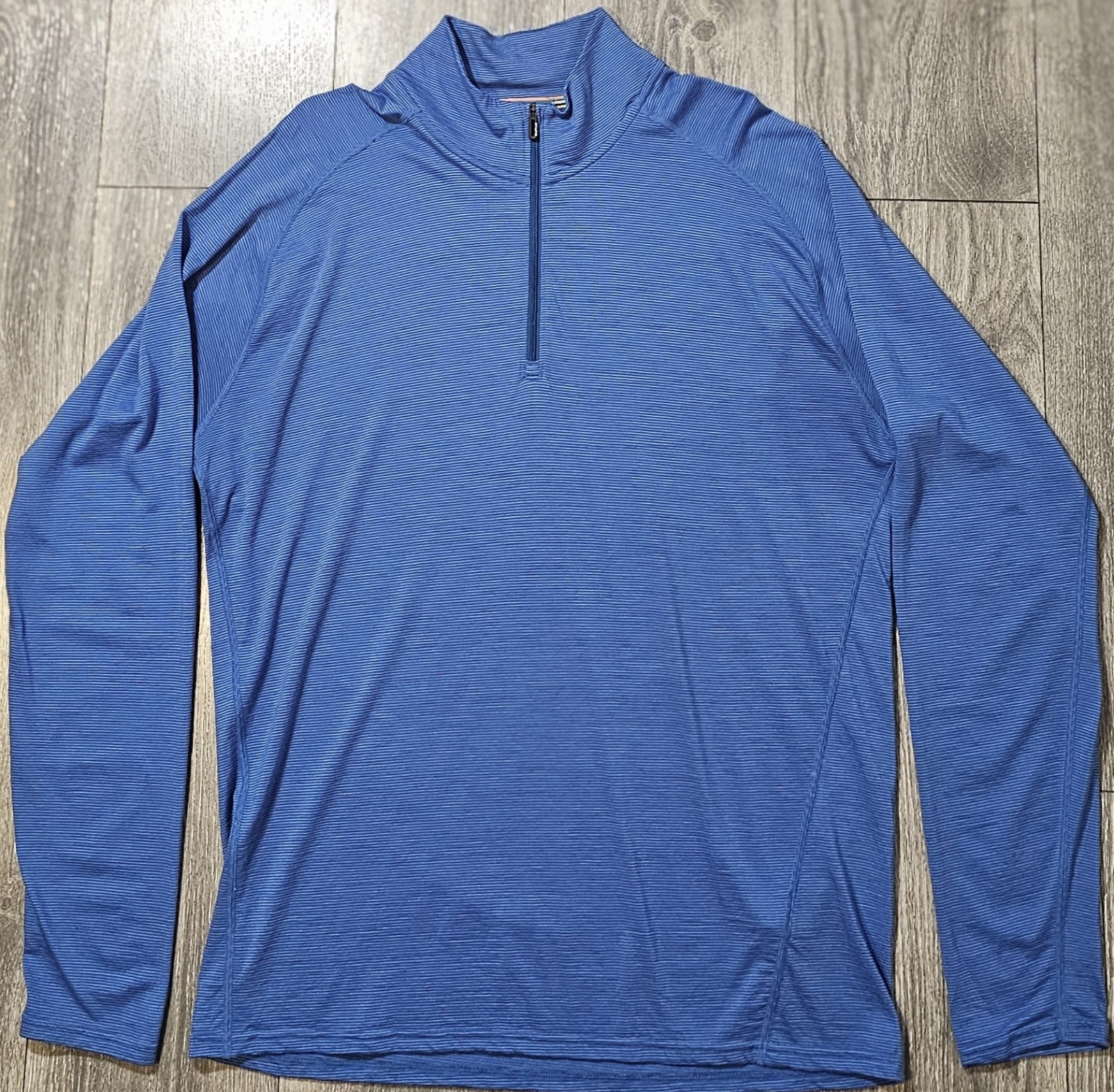 Smartwool 1/4 Zip Up Merino 150 Top Blue Striped Men’s Size Lg Wool Nylon Blend gallery