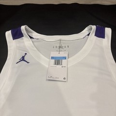 Jordan Medium Stock Overtime Basketball Jersey White/Purple FQ5296-110 NWT $47