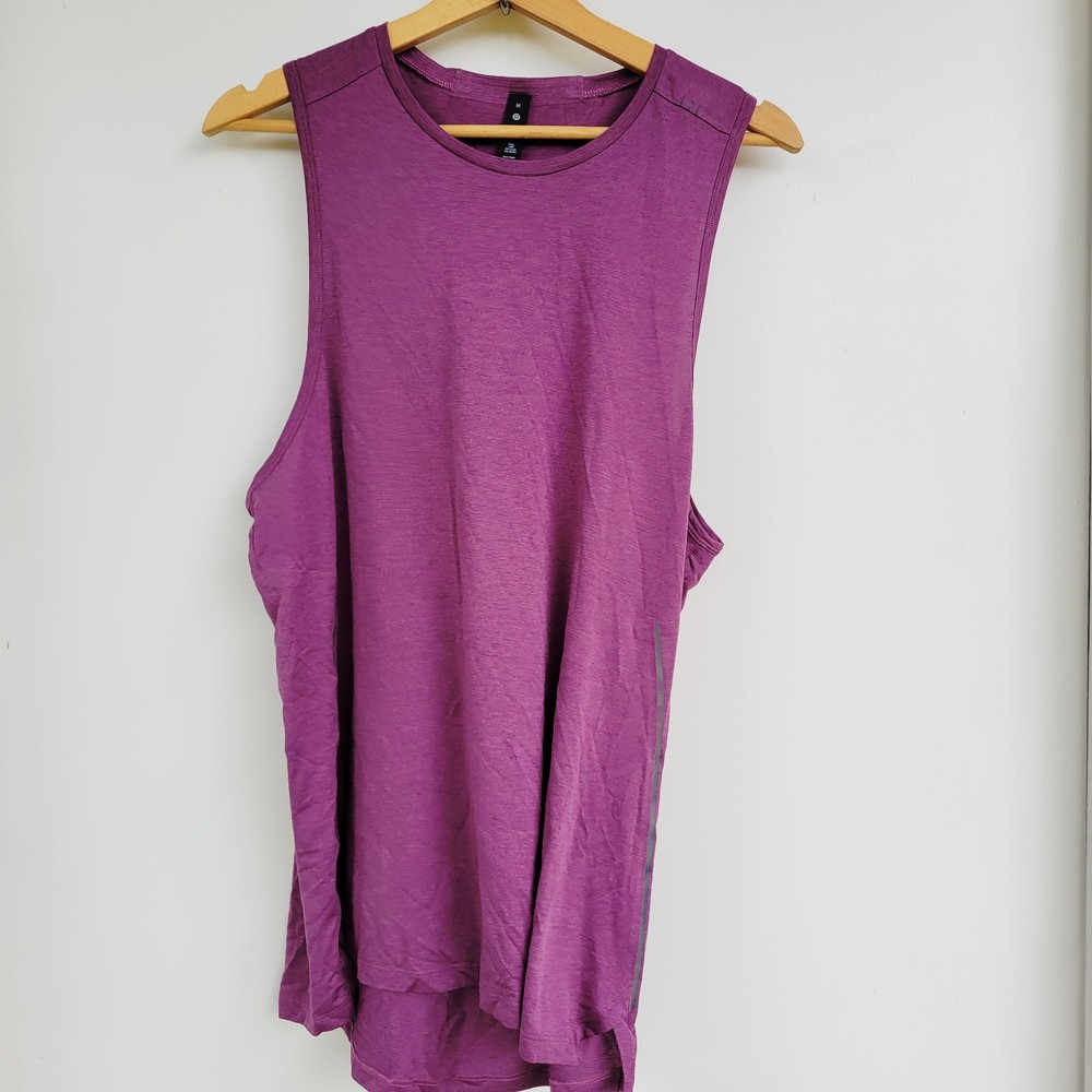 Lululmeon Fast Free Tank Top Heathered Vintage Plum Slim Fit Size Medium