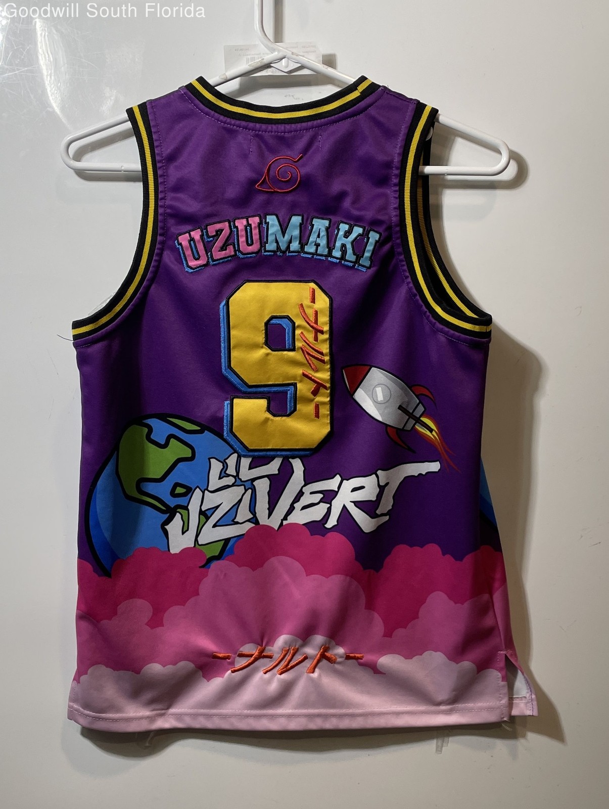 Headgear Classics Mens Purple Naruto Lil Uzi Vert #9 Basketball Jersey Tank Sz M gallery