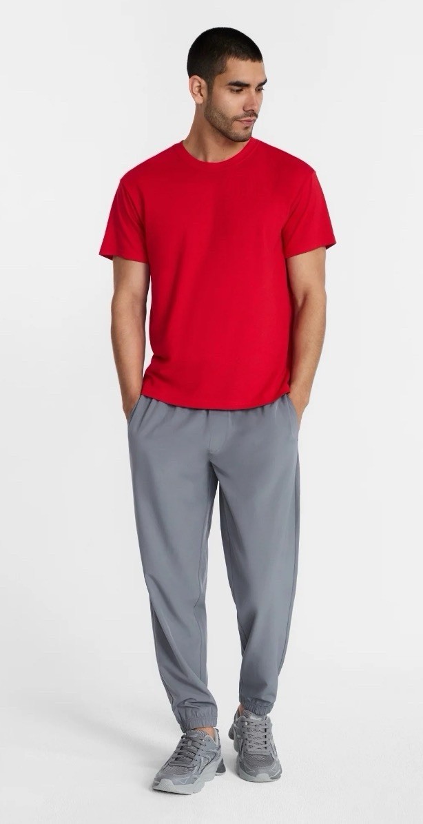Athletic Works Men's Moisture Wicking Tee Brilliant Red Tri-Blend T-Shirt S-3XL gallery
